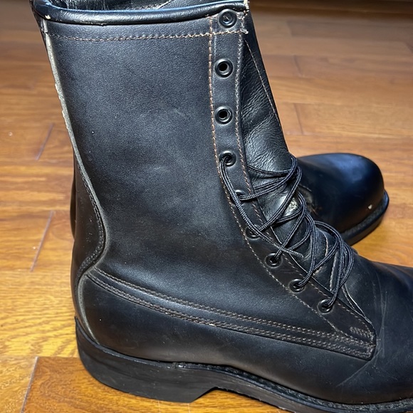 Vintage Biltrite 1975 Military Boots Mens 7.5 Addison Shoe Co Steel Toe Grunge - Picture 11 of 13